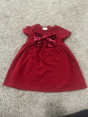 Zara Burgundy Red Velvet Bow Dress